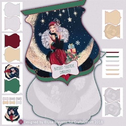 Art Deco Lady of the Moon Qua-trefoil Shaped Card Kit