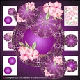 Morrocan Purple & Gold Pink Hibiscus Mandala Rocker Card Making Kit