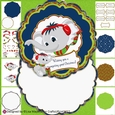 Cute Christmas Elephant Quatrefoil Rocker Card Making Kit