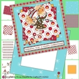 Ice Skating Red Headed Girl & Dog Christmas Cad Making Kit