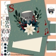 Folk Art 12 Days of Christmas Eight Maids a Milking Card Making Kit