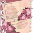 Romantic Victorian Pink Roses Valentine Card Making Kit