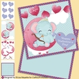 Elephant Moon Cupid Valentine Card Making Kit