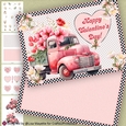 Pink Pickup Truck Valentine Card Making Kit