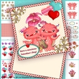 Cute Monster Couple Valentine Card Making Kit