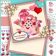 Cute Many Eyed Monster Valentine Card Making Kit
