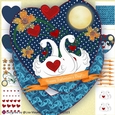 Swans in Love Valentine Heart Shaped Card Making Kit