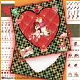Art Deco Puppy Love Lady Dog Valentine Card Making Kit