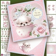 Tea Cup Pup Bichon Friese Valentine Card Making Kit