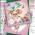 Tea Cup Pup Sheltie Valentine Card Making Kit