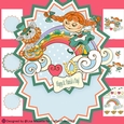Whimsical St. Patricks Day Girl & Cat Shaped Card Making Kit