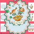 Whimsical St. Patricks Day Dancing Leprechauns Shaped Card Making Kit