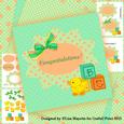 Peach, Green & Yellow New Baby Card Making Kit