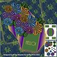 Art Deco Kanzashi Flowers Decoupage Shaped Card Mini Kit