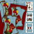 Genie Bottle Shaped Decoupage Dahlias Card Mini Kit