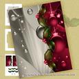 Silver & Red Christmas Baubles Note Card Decoupage Mini Kit