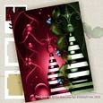 Red & Green Christmas Baubles Note Card Decoupage Mini Kit