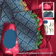 Red & Blue Beribboned Damask Decoupage Christmas Baubles Mini Kit