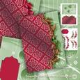 Green & Red Beribboned Damask Decoupage Christmas Baubles Mini Kit