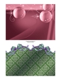 Red & Green Beribboned Damask Christmas Baubles Quick Card