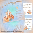 Winter Holiday Foxes Watercolor Art Decoupage Card Making Mini Kit