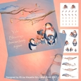 Winter Holiday Penguins Watercolor Art Decoupage Card Making Mini Kit