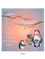 Winter Holiday Penguins Christmas Watercolor Art Quick Card Topper