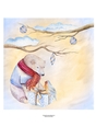 Winter Holiday Bear & Bird Watercolor Art Quick Card Topper