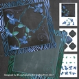 Blue Orchids Zebra Print Chalkboard Decoupage Card Making Kit