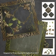 Burnished Orange Orchids Zebra Print Chalkboard Decoupage Card Making Kit