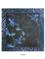 Blue Orchids Zebra Print Chalkboard Birthday Quick Card Topper