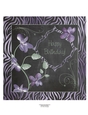 Purple Orchids Zebra Print Chalkboard Happy Birthday Quick Card Topper