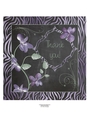 Purple Orchids Zebra Print Chalkboard Thank You Quick Card Topper