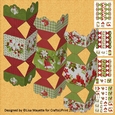 3D Red & White Poinsettia Flowers Decoupage Christmas Cracker Boxes