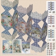 3D Vintage Blue Christmas Decoupage Cracker Boxes