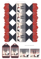 Red & Black Art Deco Christmas Carriage Ride Cracker Box with Gift Tag