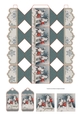 Red & Black Art Deco Christmas Dogs Cracker Box with Gift Tag