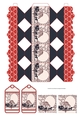 Red & Black Art Deco Christmas Horse Carriage Cracker Box with Gift Tag