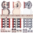 Red & Black Art Deco Christmas Carriages Card & Cracker Box Set