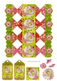 3D Vintage Christmas Angel Christmas Decoupage Cracker Box with Gift Tag