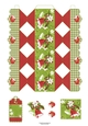3D Red & White Poinsettia Flower Bells & Ornaments Cracker Box with Gift Tag