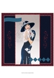 Art Deco Lady in Blue Any Occasion Quick Card Topper