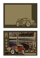 Vintage Art Deco Men Antique Car Quick Card Topper with Insert