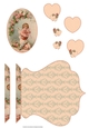 Vintage Cupid Hearts Qua-trefoil Shaped Quick Card Topper