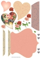 Vintage Victorian Roses & Buebells Cupid Qua-trefoil Quick Card Topper