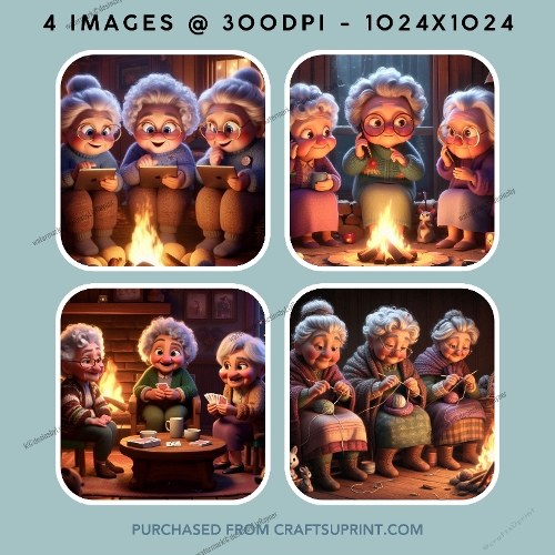 Ladies Sitting Around a Fire