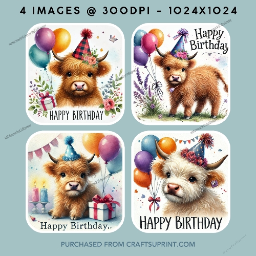 Happy Birthday - Highland Cow Images