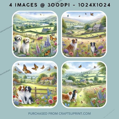 Dogs In a Meadow