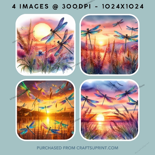 Dragonflies at Sunset
