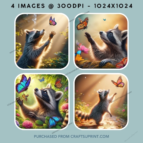Racoon and Butterfly